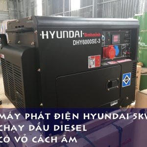 Máy phát điện chạy dầu 5kw cách âm. Hyundai DHY-6000SE